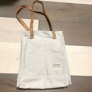 BNWOT FEED Canvas Market Tote in Glacial Grey